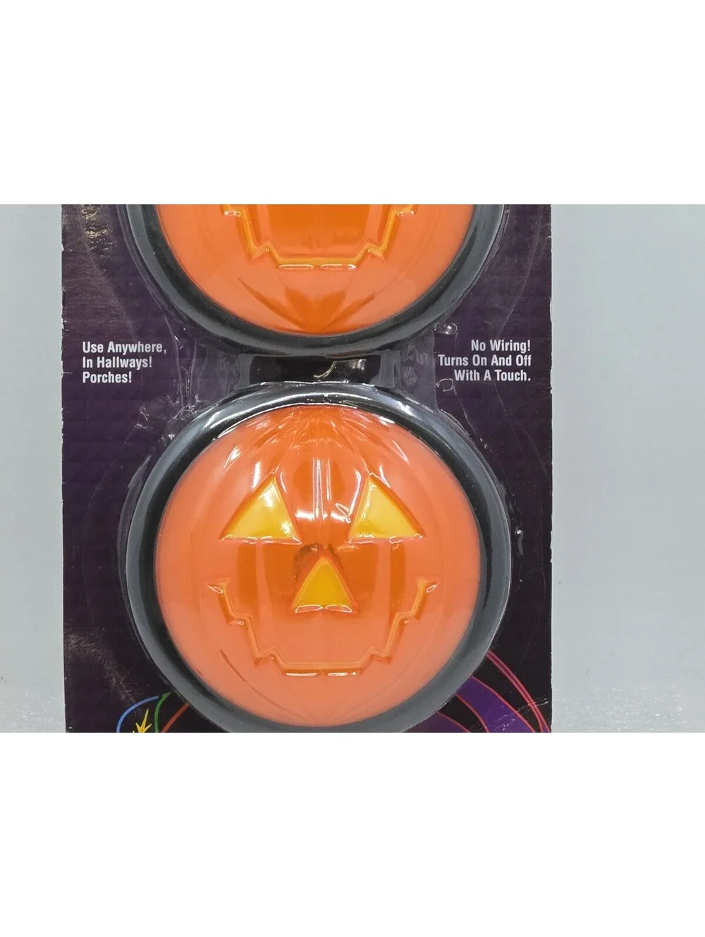 New NIP Vintage Kmart Halloween Spooky Orange Pumpkin Touch Lights NOS